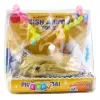 LEAN TOYS Figura de Labrador a dormir numa almofada com pelo e bolsa transparente com sons