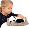 LEAN TOYS Figura de Panda a dormir numa almofada com pelo e bolsa transparente