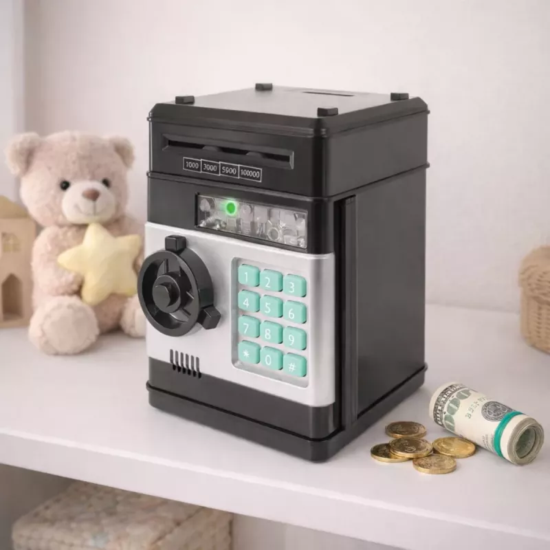 LEAN TOYS Mealheiro seguro DIY para montar, mealheiro eletrónico com PIN e sons