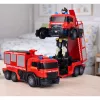LEAN TOYS Carro robô de bombeiros 2 em 1 telecomandado RC com luzes, sons e água
