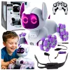 LEAN TOYS TOOBY Cão robô telecomandado RC 360° com luzes e sons, branco e roxo