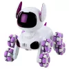 LEAN TOYS TOOBY Cão robô telecomandado RC 360° com luzes e sons, branco e roxo
