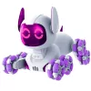 LEAN TOYS TOOBY Cão robô telecomandado RC 360° com luzes e sons, branco e roxo