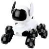 LEAN TOYS TOOBY Cão robô telecomandado RC 360° com luzes e sons, preto e branco