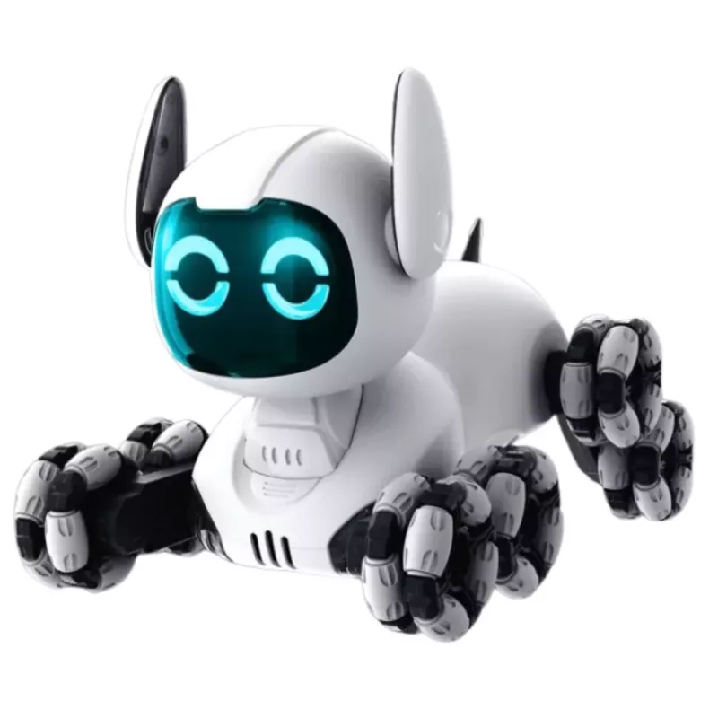 LEAN TOYS TOOBY Cão robô telecomandado RC 360° com luzes e sons, preto e branco