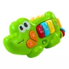 LEAN TOYS Piano musical interativo para bebés, crocodilo com contas, verde