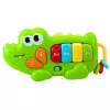LEAN TOYS Piano musical interativo para bebés, crocodilo com contas, verde