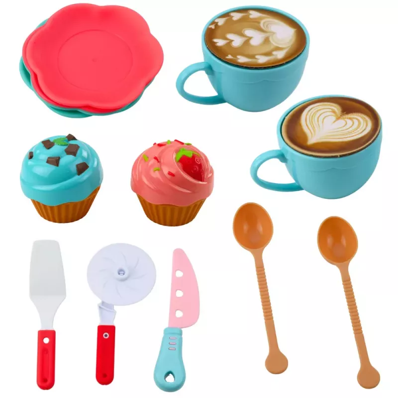 LEAN TOYS Conjunto de cesto de piquenique com acessórios de alimentos entrançados, 33 peças