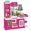 LEAN TOYS Cozinha infantil com ciclo de água e alimentos que mudam de cor, vapor, rosa, 64 peças