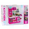 LEAN TOYS Cozinha infantil com ciclo de água e alimentos que mudam de cor, vapor, rosa, 64 peças