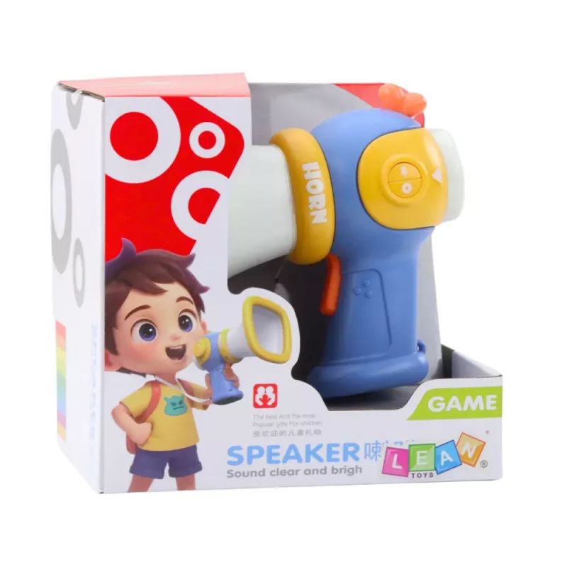 LEAN TOYS Megafone para crianças com distorção de voz e efeitos de luz, azul