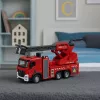 LEAN TOYS Carro de bombeiros com mangueira, jato de água, luzes e sons
