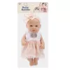 LEAN TOYS Boneca bebé em vestido rosa, faixa de cabeça, braços e pernas móveis, 30 cm