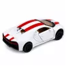 LEAN TOYS Carro metálico desportivo com luz e som, propulsão por recuo, branco, 1:32