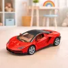 LEAN TOYS Carro desportivo metálico com portas de abrir, luz e som, vermelho, 1:32