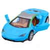 LEAN TOYS Carro desportivo metálico com propulsão, luzes e sons, azul, 1:32
