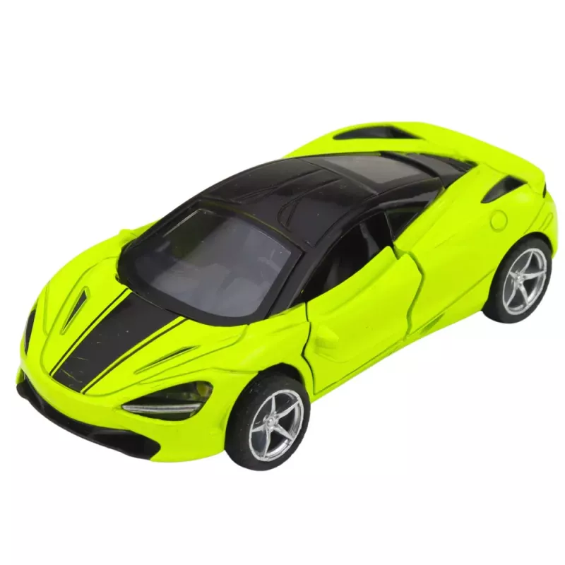 LEAN TOYS Carro desportivo metálico com propulsão, luzes e sons, verde, 1:32