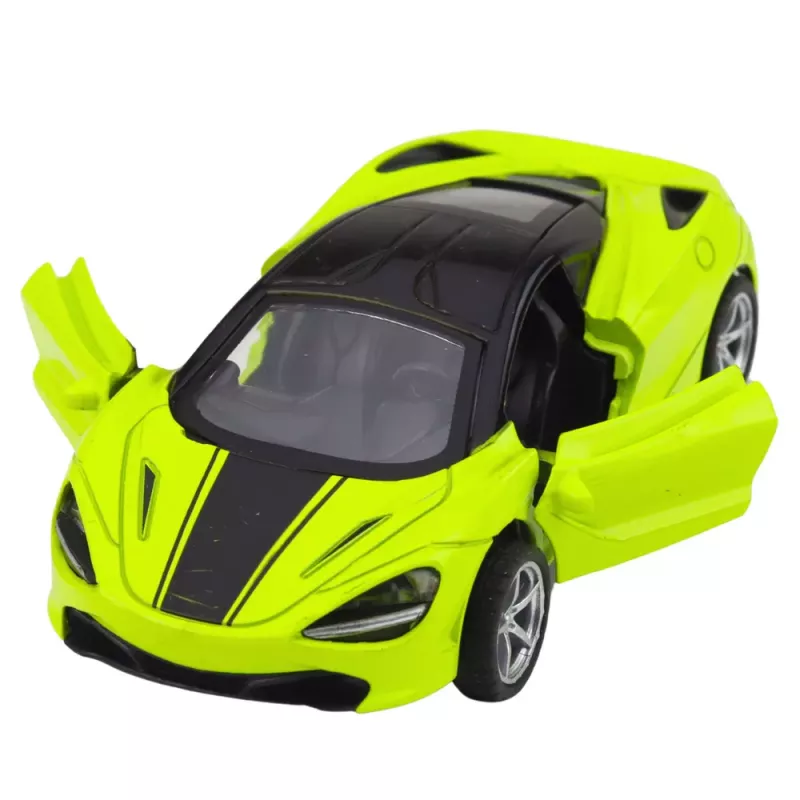 LEAN TOYS Carro desportivo metálico com propulsão, luzes e sons, verde, 1:32
