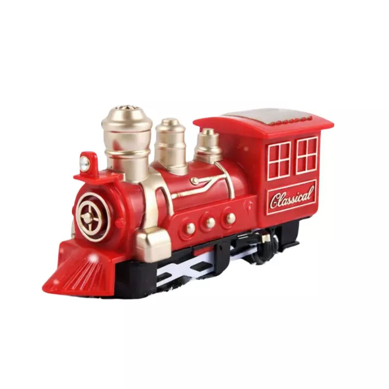 LEAN TOYS Comboio clássico mini a pilhas, locomotiva e vagões com carris, 13 peças