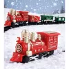LEAN TOYS Comboio clássico mini a pilhas, locomotiva e vagões com carris, 13 peças