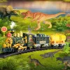 LEAN TOYS Comboio clássico dinossauros com luzes, sons e fumo, 39 peças