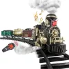 LEAN TOYS Comboio elétrico Classic RC com luz, som e fumo, carris de 206 cm, 24 peças