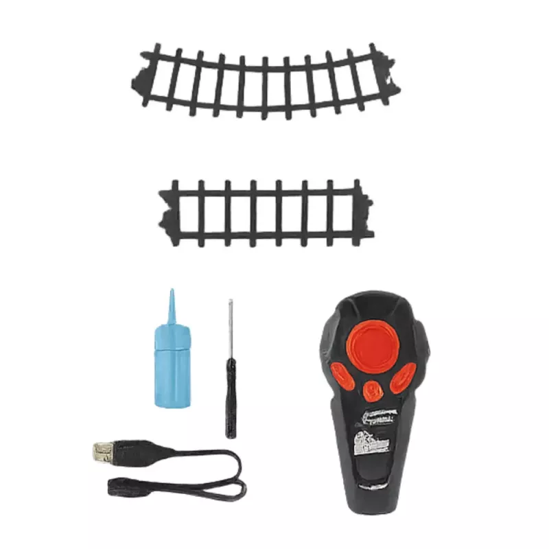 LEAN TOYS Comboio elétrico Classic RC com luz, som e fumo, carris de 206 cm, 24 peças