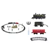LEAN TOYS Conjunto de comboio elétrico com locomotiva, vagões e carris, luzes e sons