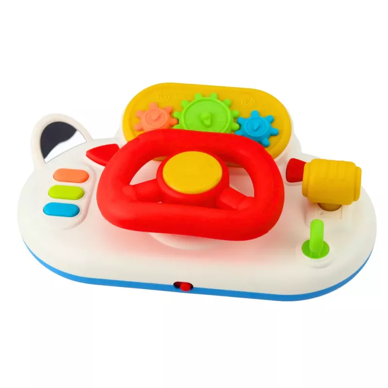 LEAN TOYS Simulador de condução para bebés – volante interativo com luz e som