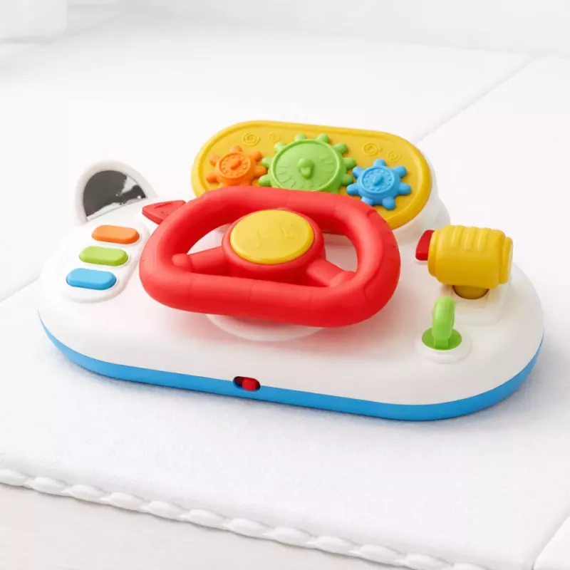 LEAN TOYS Simulador de condução para bebés – volante interativo com luz e som