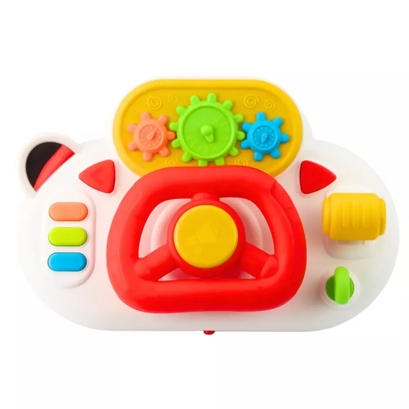 LEAN TOYS Simulador de condução para bebés – volante interativo com luz e som