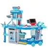 LEAN TOYS Conjunto de médico e hospital em mala 2 em 1 com luz e som, acessórios