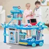 LEAN TOYS Conjunto de médico e hospital em mala 2 em 1 com luz e som, acessórios