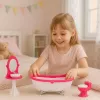 LEAN TOYS Conjunto de casa de banho para bonecas: banheira, sanita, lavatório com espelho