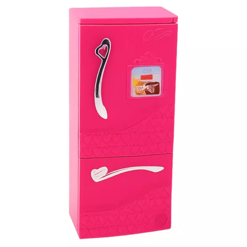 LEAN TOYS Conjunto de cozinha para bonecas com frigorífico, fogão e acessórios, rosa