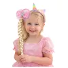 LEAN TOYS Conjunto de faixa de cabeça de unicórnio com trança e laço pastel