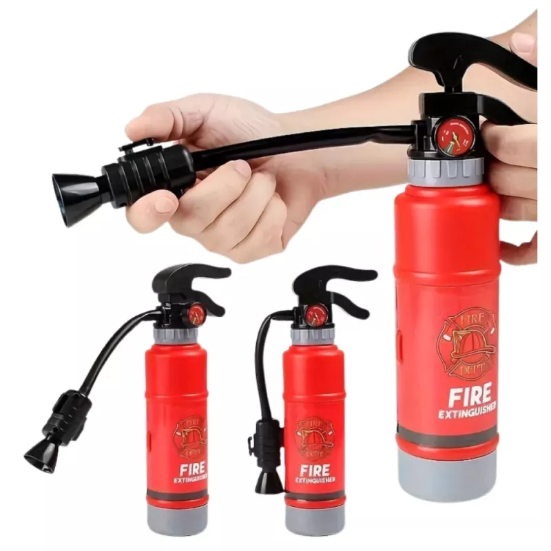 LEAN TOYS Extintor de brinquedo para pequenos bombeiros com função de spray de água