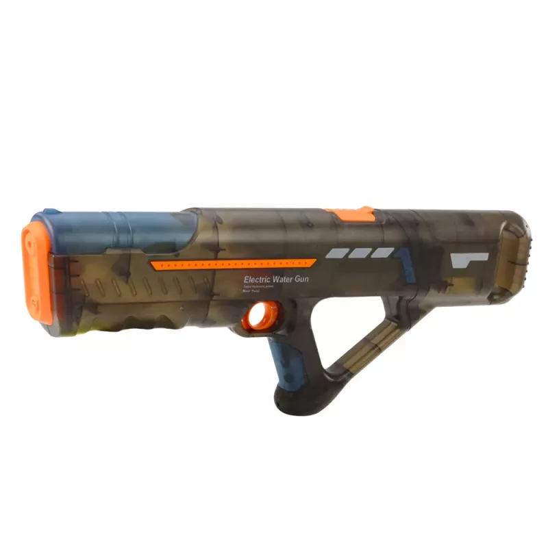 LEAN TOYS Pistola de água elétrica, recarregável, transparente e preta, 55 cm