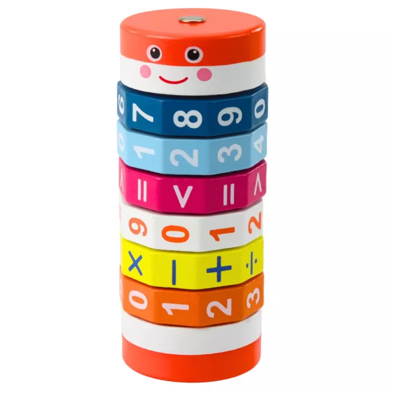 LEAN TOYS Puzzle educativo de matemática para crianças Nuka com rolos de contagem - azul