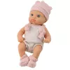 LEAN TOYS Boneca bebé, roupa rosa, chapéu, babete, 18 cm
