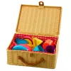 LEAN TOYS Conjunto de chá em cesto, chávenas, pratos, doces, 23 peças