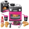 LEAN TOYS Cozinha de brincar com forno, comida, luz, sons, rosa