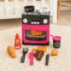 LEAN TOYS Cozinha de brincar com forno, comida, luz, sons, rosa