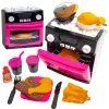 LEAN TOYS Cozinha de brincar com forno, comida, luz, sons, rosa