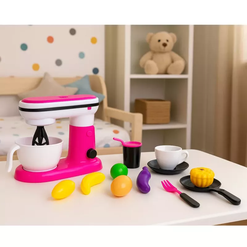 LEAN TOYS Liquidificadora de brincar para crianças, acessórios, frutas