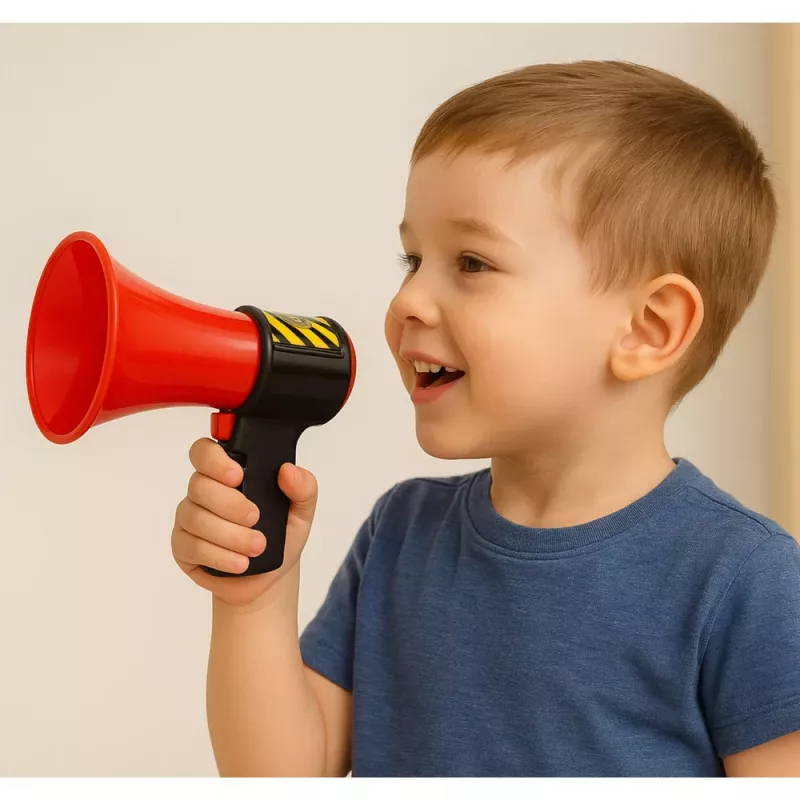 LEAN TOYS Megafone de bombeiro interativo para crianças com efeitos sonoros
