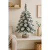 LEAN Árvore de Natal artificial decorativa em tronco com neve, 60 x 16 cm
