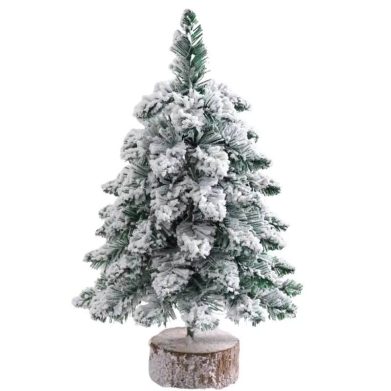 LEAN Árvore de Natal artificial decorativa em tronco com neve, 60 x 16 cm