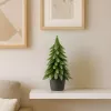 LEAN Árvore de Natal artificial decorativa em vaso, prateada, 22x10cm