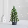LEAN Árvore de Natal artificial decorativa em vaso, prateada, 32 x 12 cm